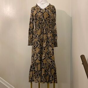 NWT Michael Kors midi/maxi dress paisley print size S long sleeves